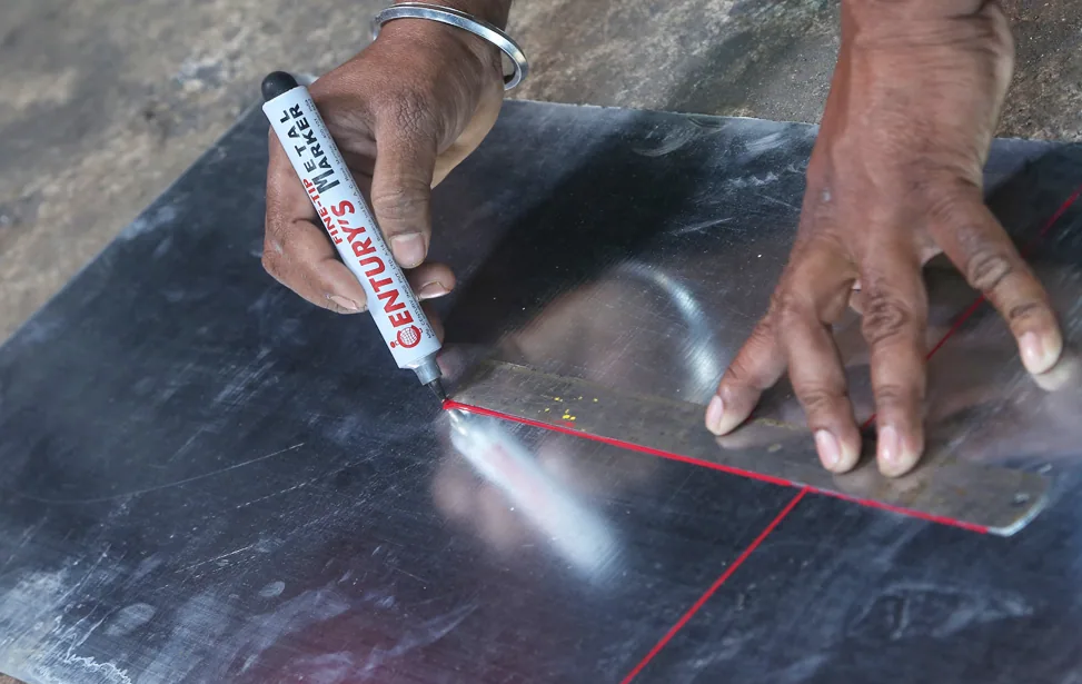 Century's Fine Tip Metal Marker in use